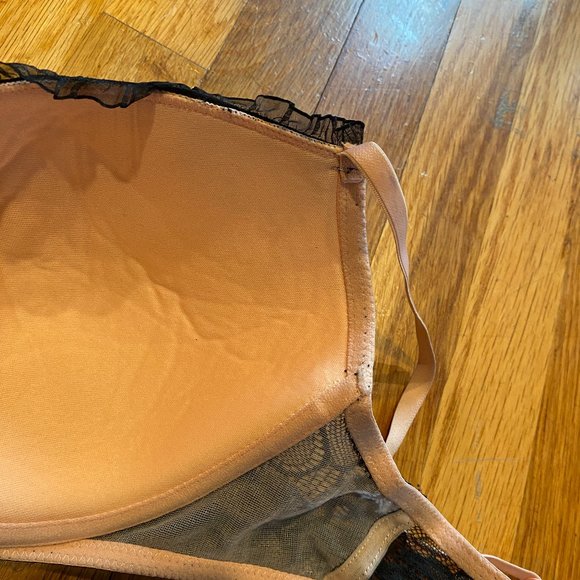 Black Lace Bra/Lingerie All In 1 Set Exposed by Magic Silk XL - Picture 5 of 6